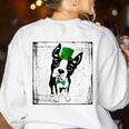 Cool Saint Patrick's Boston Terrier T Shirt For Dogs Lovers Women's Sweatshirt Back Print White