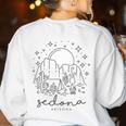 Cool Vintage Cactus Sedona Arizona Camping Souvenir Women's Sweatshirt Back Print White