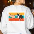Cute Boston Terrier Best Boston Terrier Dad Ever Women's Sweatshirt Back Print White