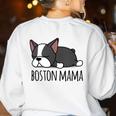 Cute Boston Terrier Boston Mama Women's Sweatshirt Back Print White