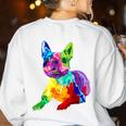 Dog Lover Boston Terrier Dog Colorful Boston Terrier Men Women Kids Women's Sweatshirt Back Print White