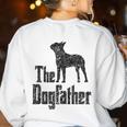 The Dogfather Boston Terrier Dog Funny Dog Gift T-Shirt For Men Women Girls Kids Women's Sweatshirt Back Print White