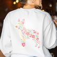Floral FLower Boston Terrier Mom Grandma Women's Sweatshirt Back Print White