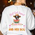 This Girl Loves Watermelon And Her Boston Terrier Dog Mother Women's Sweatshirt Back Print White