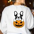 The Halloween Boston Terrier Women's Sweatshirt Back Print White