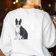 Just A Girl Who Loves Her Boston Terrier Puppy Love Women's Sweatshirt Back Print White