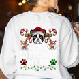 Most Likely Decorate Her Boston Terrier Dog Ugly Christmas Women's Sweatshirt Back Print White
