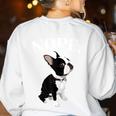 Love NOPE Boston Terrier Dog Lover Women's Sweatshirt Back Print White