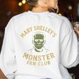 Mary Shelley's Monster Fan Club Gothic Horror Parody Women's Sweatshirt Back Print White