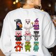 Pig Spooky Ghost Witch Boo-Jee Horror Pumpkin Pig Halloween Women's Sweatshirt Back Print White