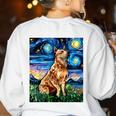 Red Heeler Starry Night Cattle Dog Colorful Art By Aja For Men Women Girls Kids Women's Sweatshirt Back Print White