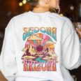 Sedona Arizona Nature Hiking Mountains Outdoors Vintage Women's Sweatshirt Back Print White
