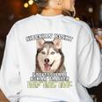 Siberian Husky Professional Human Trainer Women's Sweatshirt Back Print White