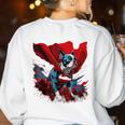 Super Power Superhero Boston Terrier Dog For Men Women Kids Women's Sweatshirt Back Print White
