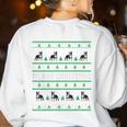 Ugly Sweater Boston Terrier Dog Christmas Dog Lover Xmas Men Women Kids Women's Sweatshirt Back Print White