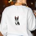 Ugly Xmas Sweater Style Boston Terrier Reindeer Christmas Women's Sweatshirt Back Print White