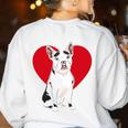 Valentine's Day Boston Terrier Lover Women's Sweatshirt Back Print White