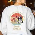 Vintage Best Boston Terrier Dad Ever Dog Father Father's Day Men Girls Kids Women's Sweatshirt Back Print White