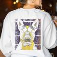 Vintage Boston Terrier Dog Women's Sweatshirt Back Print White
