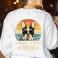 Vintage Boston Terrier Mom Dog Lovers Mother's Day Women's Sweatshirt Back Print White