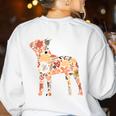 Vintage Floral Boston Terrier For Dog Lover Women's Sweatshirt Back Print White