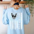 Best Boston Terrier Dog Mom Ever USA Flag For Men Women Kids Women's Sweatshirt Back Print Light Blue