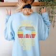 Best Dog Father Dad Vintage Boston Terrier For Men Women Women's Sweatshirt Back Print Light Blue