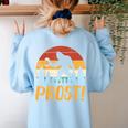 Bigfoot Sasquatch Prost Retro Bavarian Oktoberfest Men Women Women's Sweatshirt Back Print Light Blue