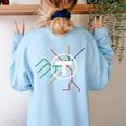 Boston T Subway Map Vintage MBTA Women's Sweatshirt Back Print Light Blue