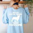 Boston Terrier Awesome Women's Sweatshirt Back Print Light Blue