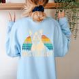 Boston Terrier Boston-Bulldog Women's Sweatshirt Back Print Light Blue