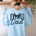 Boston Terrier Dog Dad Women's Sweatshirt Back Print Light Blue
