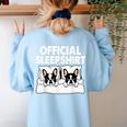 Boston Terrier Dog Official Sleep Pajamas Nightgown Women's Sweatshirt Back Print Light Blue