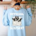 Boston Terrier Dog Official Sleepshirt Pajamas Nightgown For Men Women Girls Kids Women's Sweatshirt Back Print Light Blue