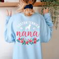 Boston Terrier Grandma Nana Dog Lover Christmas Women's Sweatshirt Back Print Light Blue