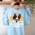 Boston Terrier Grandpa Dog Owner Boston Terrier Women's Sweatshirt Back Print Light Blue