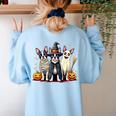 Boston Terrier Halloween Costume Mummy Witch Ghost Dog Lover For Men Women Kids Women's Sweatshirt Back Print Light Blue