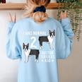Boston Terrier Humor Bostie Dog Lover For Men Women Kids Women's Sweatshirt Back Print Light Blue
