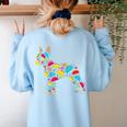 Boston Terrier Tacos Mexican Cinco De Mayo Taco Women's Sweatshirt Back Print Light Blue