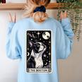 Boston Terrier Tarot Card Star With The Moon Men Women Kids Women's Sweatshirt Back Print Light Blue