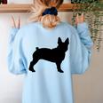 Boston Terrier Women's Sweatshirt Back Print Light Blue