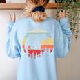 Catch Some Rays Vintage Retro Grizzly Bear Women's Sweatshirt Back Print Light Blue