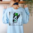 Cool Saint Patrick's Boston Terrier T Shirt For Dogs Lovers Women's Sweatshirt Back Print Light Blue