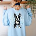 Dog Boston Terrier For Men Women Women's Sweatshirt Back Print Light Blue