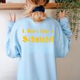 I Don't Give a Schnitzel T-Shirt Women's Sweatshirt Back Print Light Blue