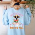 This Girl Loves Watermelon And Her Boston Terrier Dog Mother Women's Sweatshirt Back Print Light Blue