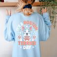 It’s A Boston Terrier Day Pet Cute Dog Lover Cartoon Women's Sweatshirt Back Print Light Blue