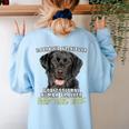 Labrador Retriever Lab Professional Human Trainer Women's Sweatshirt Back Print Light Blue