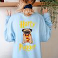 Lovely Harry Pugger Pug Women's Sweatshirt Back Print Light Blue