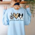 Peace Love Boston Terrier Boston Terrier Lover Dog Mom Women's Sweatshirt Back Print Light Blue